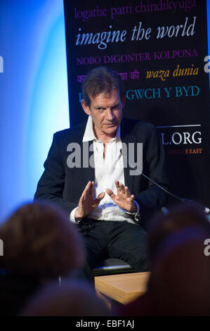 Hay-on-Wye, UK. 29th November, 2014. Graham Swift talks at the fifteenth Hay Festival Winter Weekend which takes place in venues around Hay-on-Wye  on the 28th 29th & 30th November. This year the Festival is honoured with the attendance of Booker Prize-winners Graham Swift and Eleanor Catton, language experts David and Ben Crystal, Laura Bates, creator of the Everyday Sexism project, Danny Dorling on inequality & comedian Danny Ward. Credit:  Graham M. Lawrence/Alamy Live News. Stock Photo