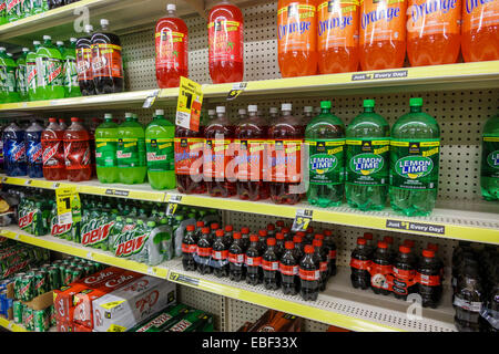 Clermont Florida,Dollar General,discount store,product products display sale,cola,soda,bottles 2 liter,visitors travel traveling tour tourist tourism Stock Photo