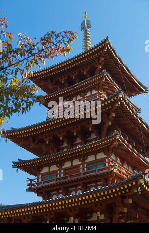 West Pagoda at Yakushiji Temple (UNESCO World Heritage Site), Nara, Kansai, Japan Stock Photo