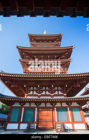 West Pagoda at Yakushiji Temple (UNESCO World Heritage Site), Nara, Kansai, Japan Stock Photo