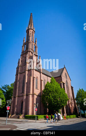 Evangelical church (Evangelische Stadtkirche) in Offenburg city, Baden-Wurttemberg state, Germany Stock Photo