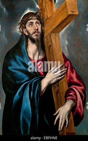 Christ Carrying the Cross 1590 by El Greco  Dominikos Theotokopoulos (Crete 1541 Toledo 1614) Greek Spanish Stock Photo