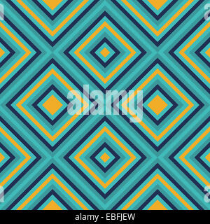 Seamless geometric square pattern in retro style illustration Stock Photo