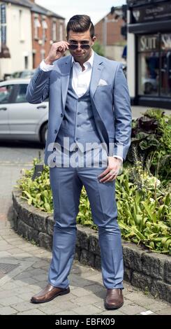 Mr. Ireland 2014, Karl Bowe, hopes his Sean Connery looks will help him take home the title of 'Mr World' in the Torbay U.K. finals on June 15. Bowe got suited-and-booted for the finals at Collar & Cuff in Phibsborough today while being interviewed by RTE Stock Photo