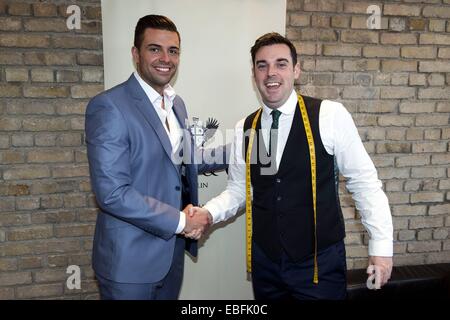 Mr. Ireland 2014, Karl Bowe, hopes his Sean Connery looks will help him take home the title of 'Mr World' in the Torbay U.K. finals on June 15. Bowe got suited-and-booted for the finals at Collar & Cuff in Phibsborough today while being interviewed by RTE Stock Photo