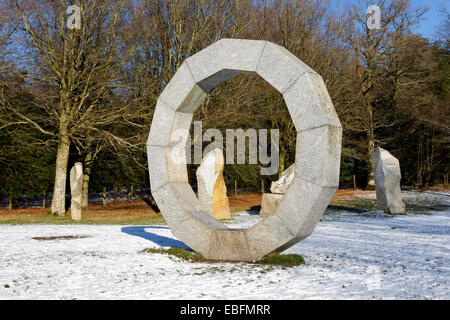 Granite stones created by sculptor Paul Norris at Heaven's Gate on the Longleat Estate, Wiltshire, United Kingdom. Stock Photo