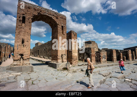 The Arch of Caligula in Pompeii, Italy. Stock Photo