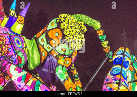 Mexico City, Mexico, 29 November, 2014: illuminated monsters from parade of Alebrijes Monumentales, fantastic creatures, arrive at Luis Cabrera Square for judging after parading through the night streets of the Orizaba & Roma neigborhoods Credit:  Dorothy Alexander/Alamy Live News Stock Photo