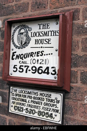 Sign from Willenhall Lock Museum, Walsall West Midlands, England, United Kingdom Stock Photo