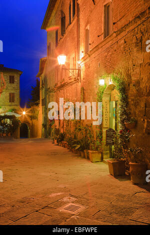 The streets of Pienza, Tuscany, Italy Stock Photo