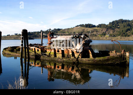 The steam powered  on the  Rogue River at Gold Beach in Oregon Stock Photo