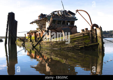 The steam powered  on the  Rogue River at Gold Beach in Oregon Stock Photo