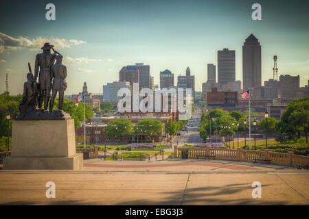 View of Des Moines from the State Capitol. Des Moines, Iowa. Stock Photo