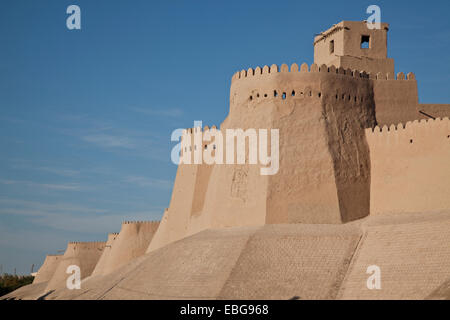 Itchan Kala, Khiva city walls, Khiva, Silk Route, Xorazm Province, Uzbekistan Stock Photo