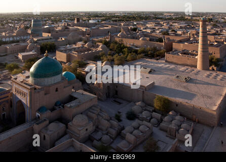 Historic centre of Khiva, Xiva, Silk Route, Xorazm Province, Uzbekistan Stock Photo