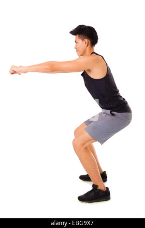 young asian Handsome Man Doing  Exercise Stock Photo