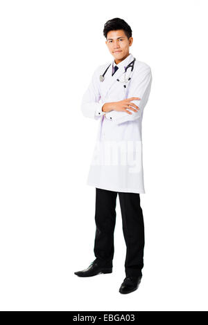 full length young  medical doctor isolated on white Stock Photo