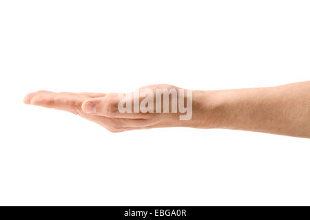 Man hand sign isolated on white background Stock Photo
