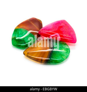 Natural agate stone on a white background. Stock Photo