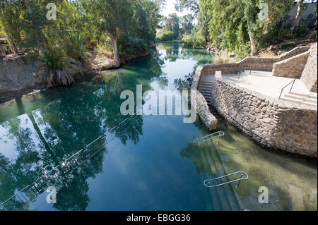 The baptismal site Yardenit on the Jordan river Stock Photo