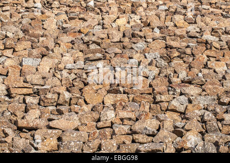 Texture bacground of wall builded from stone - rubble. Stock Photo