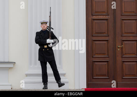 Berlin, Germany. 1st Dec, 2014.  King Philip VI. and Queen Letizia of Spain are received by the German President Joachim Gauck at Bellevue Palace during the visit to Berlin, Germany, on Dezember 01, 2014. / Picture: Credit:  Reynaldo Chaib Paganelli/Alamy Live News Stock Photo