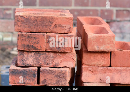 A pile of red bricks Stock Photo