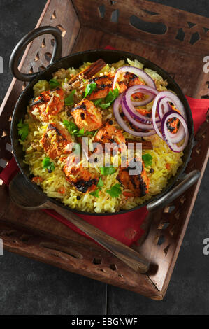 Chicken tikka biryani. Food India Stock Photo