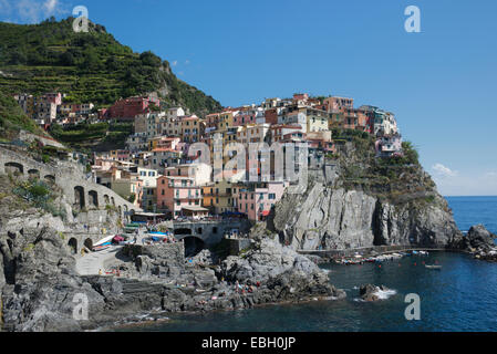 Manarola town Cinque Terre Liguria Italy Stock Photo