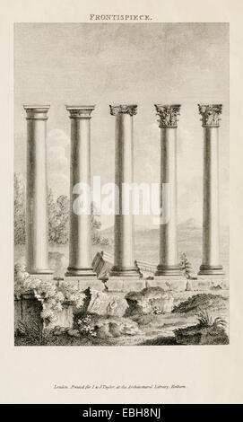 Classical order, frontispiece from 'The rudiments of ancient architecture' . See description for more information. Stock Photo