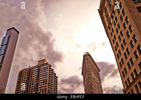 Low angle view of flatiron building, New York, USA Stock Photo