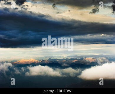 View of stormy sky and French Alps, Provence, France Stock Photo