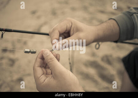 Closeup Fishing Rod And Fishing Line Is Threaded Through The Rings. Stock  Photo, Picture and Royalty Free Image. Image 28453627.