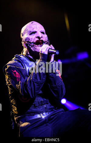 Nov. 30, 2014 - Toronto, Ontario, Canada - American metal band Slipknot performs at Air Canada Centre in Toronto during Prepare For Hell Tour. Band members:  COREY TAYLOR, MICK THOMSON, JIM ROOT, CRAIG JONES, SID WILSON, SHAWN CRAHAN, CHRIS FEHN (Credit Image: © Igor Vidyashev/ZUMA Wire) Stock Photo