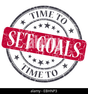 Time to set goals red grunge textured vintage isolated stamp Stock Photo