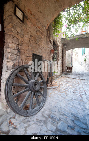 Italy, Liguria, Colla Micheri, Old Village Stock Photo