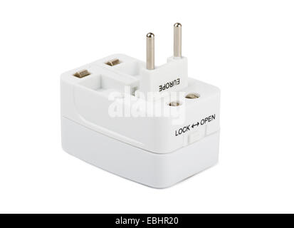 Universal adaptor on a white background Stock Photo