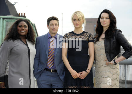 Netflix exclusive series 'Orange Is The New Black' Photocall at the Soho Hotel  Featuring: Danielle Brooks,Jason Biggs,Taylor Schilling,Laura Prepon Where: London, United Kingdom When: 29 May 2014 Stock Photo