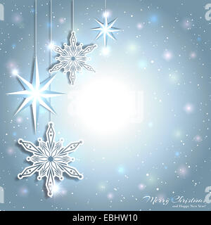 Sparkling Christmas Star Snowflake Background Stock Photo