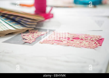 fashion designers, working in progress on tailor table Stock Photo