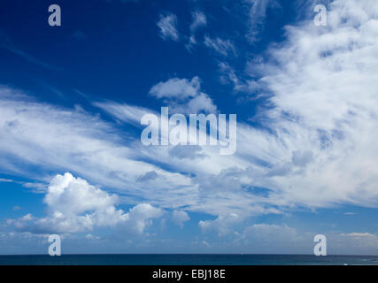 different types of clouds in the sky natural background Stock Photo