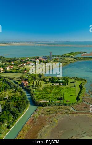 Aerial view of Torcello island, Venice lagoon, Italy, Europe Stock Photo