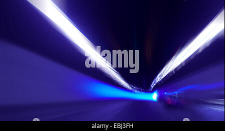 cars in the tunnel abstract Stock Photo