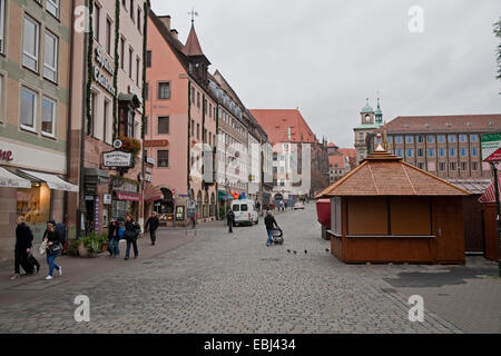 A German market being erected in Nuremburg Germany Stock Photo