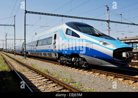Pendolino, PKP Intercity,  train of vagoons Stock Photo