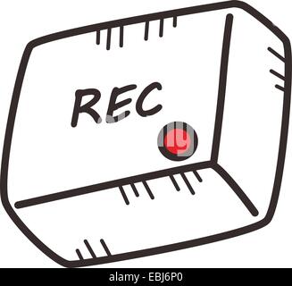 hand drawn media button Stock Vector
