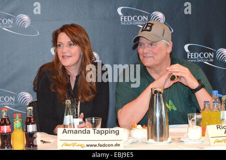 FedCon 23 at the Maritim Hotel Dusseldorf - Press Conference  Featuring: Amanda Tapping,Richard Dean Anderson Where: Dusseldorf, Germany When: 29 May 2014 Stock Photo