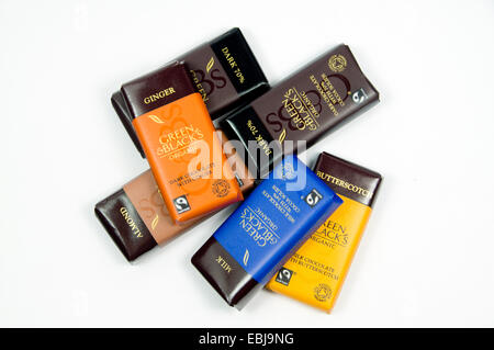 Green and Blacks chocolate bars. Stock Photo