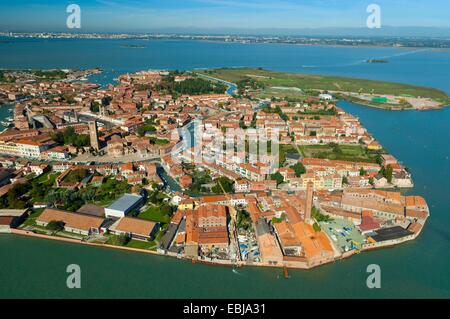 Aerial view of Murano island, Venice lagoon, Italy, Europe Stock Photo