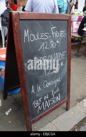 traditional menu at  Lille Braderie, Lille - Rijssel,  France Stock Photo